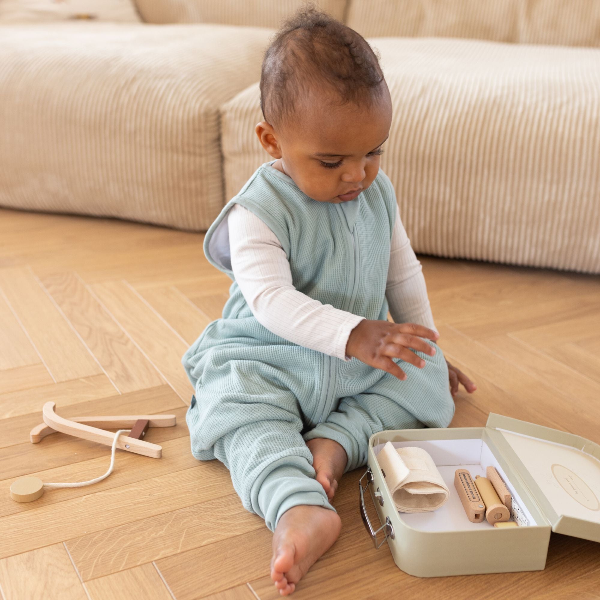 Slaapzak met voetjes 1.0 TOG | Essential Mint