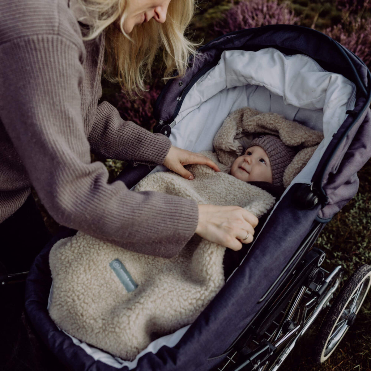 Merinowollen teddy voetenzak | Essential Taupe