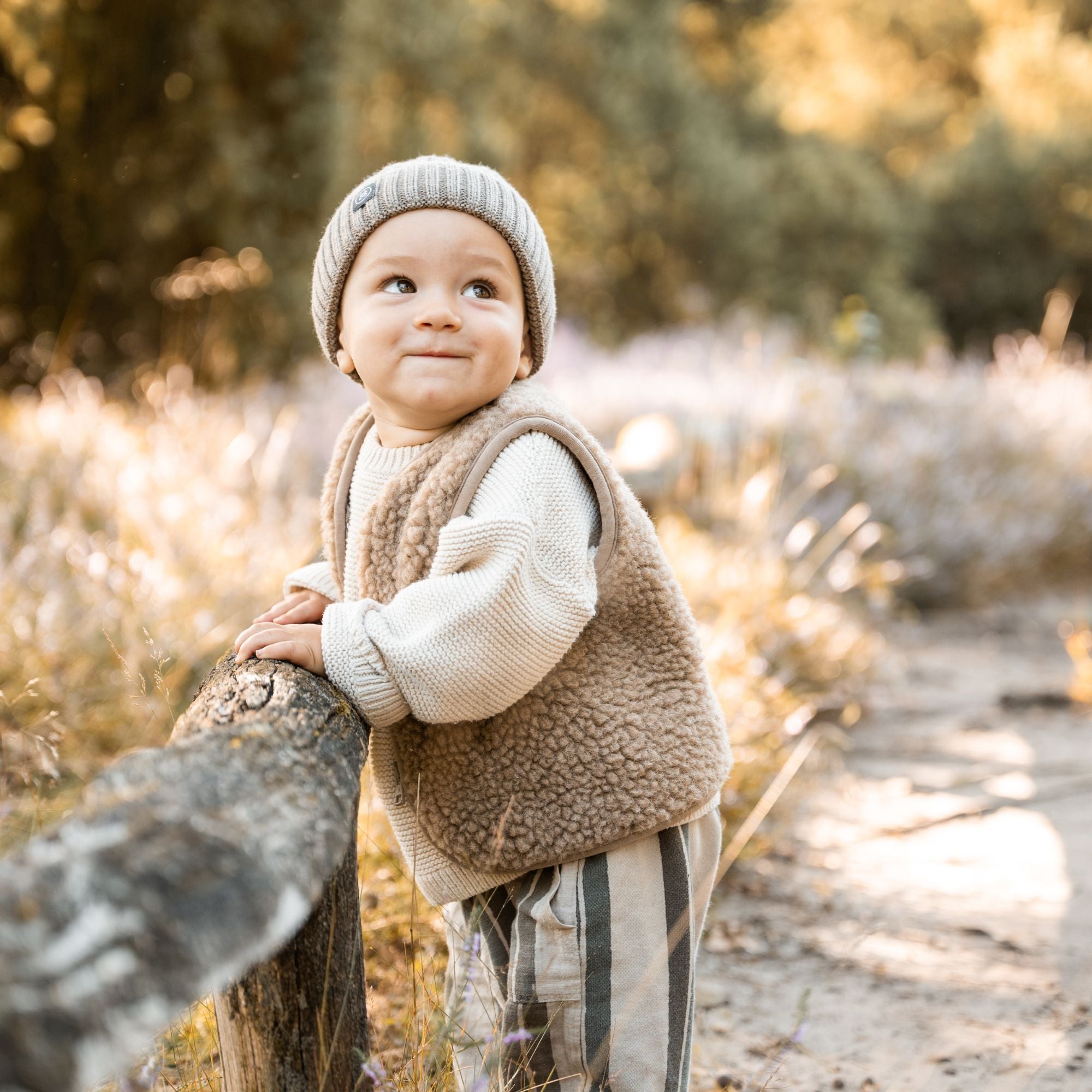 Merinowollen teddy bodywarmer | Essential Taupe