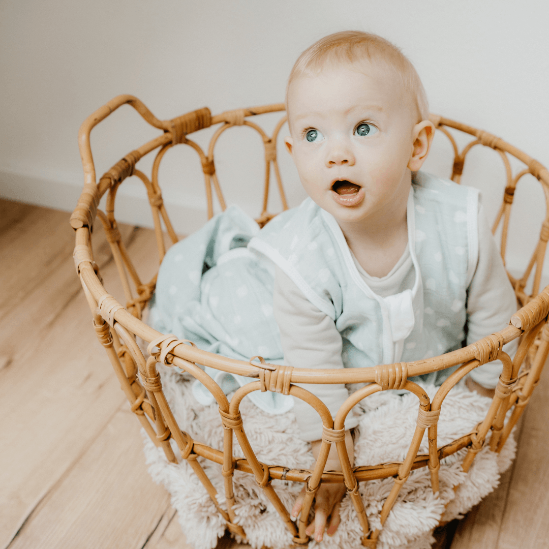 Mousseline slaapzak 0.5 TOG | Stippen Mint