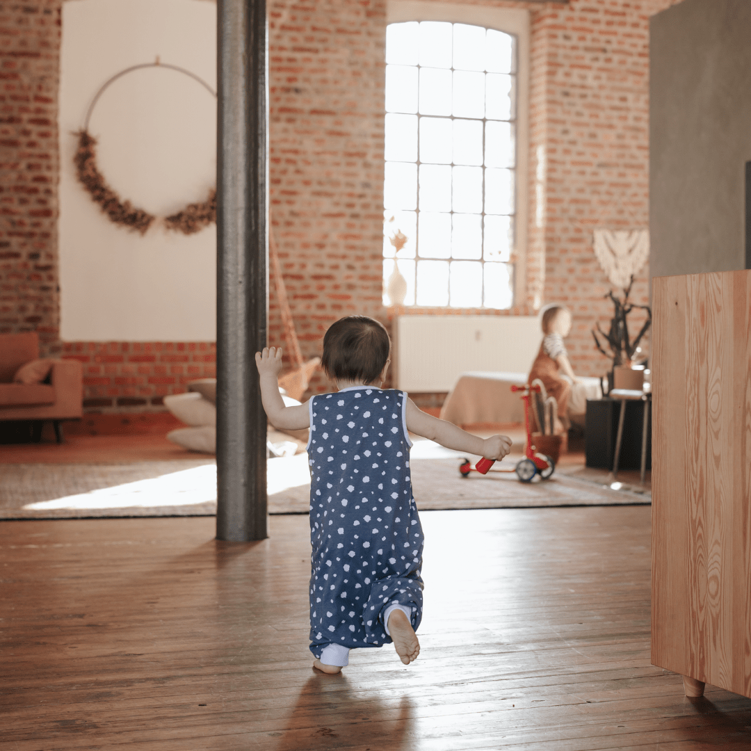 Slaapzak met voetjes 1.0 TOG | Stippen Blauw