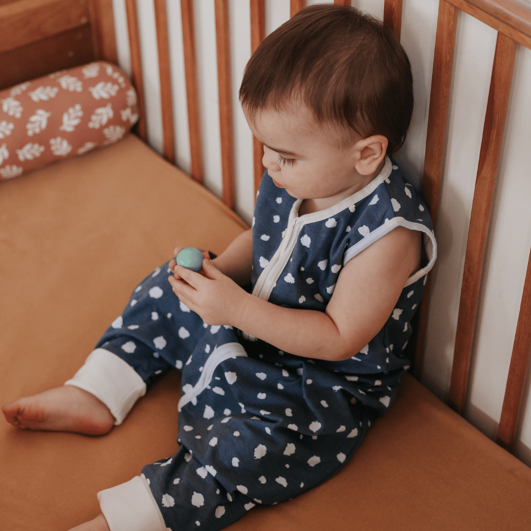 Slaapzak met voetjes 1.0 TOG | Stippen Blauw