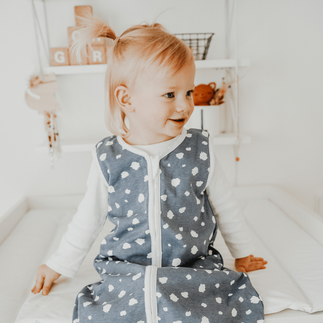 Slaapzak met voetjes 1.0 TOG | Stippen Blauw