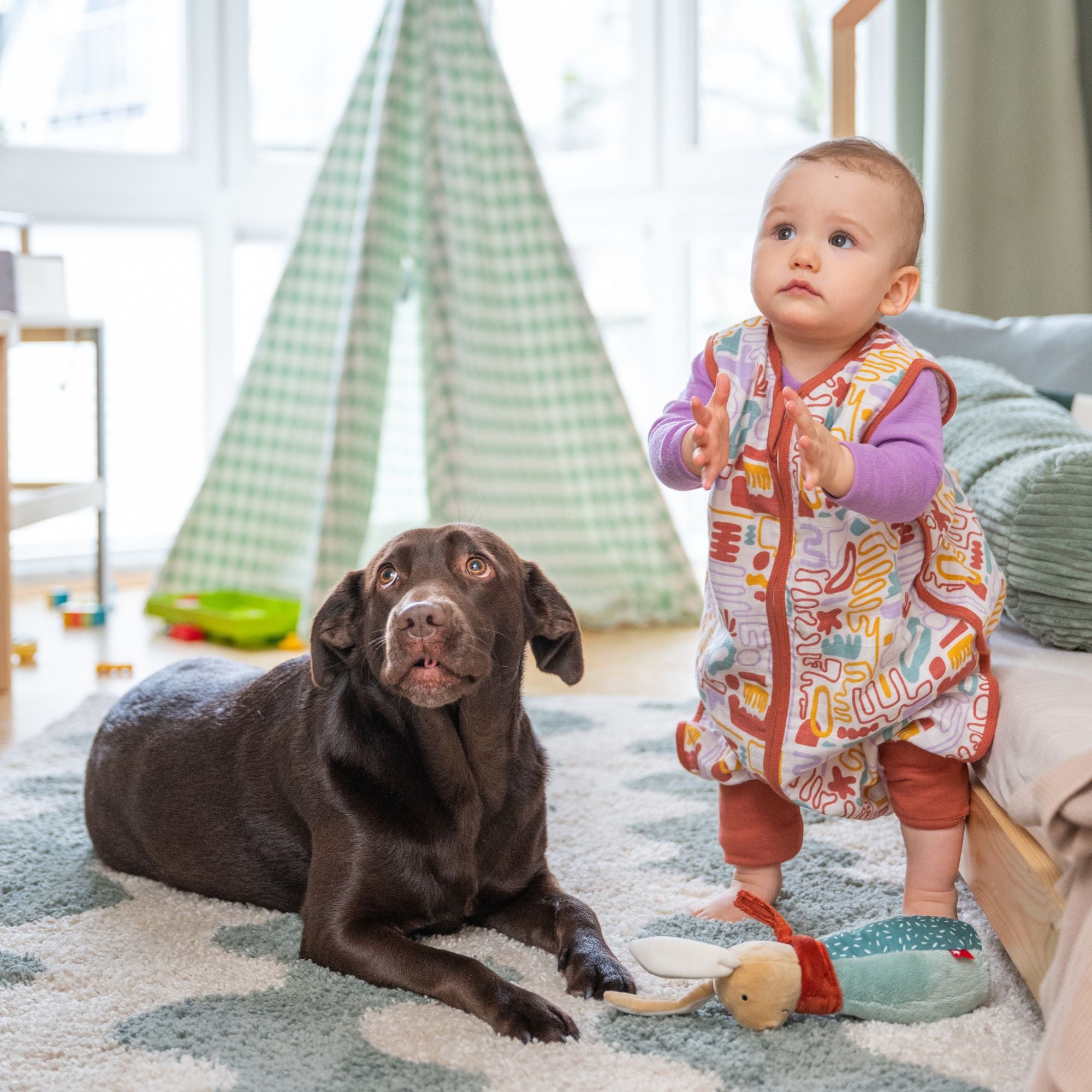 Mousseline slaapzak met voetjes 0.5 TOG | Bonte Vormen