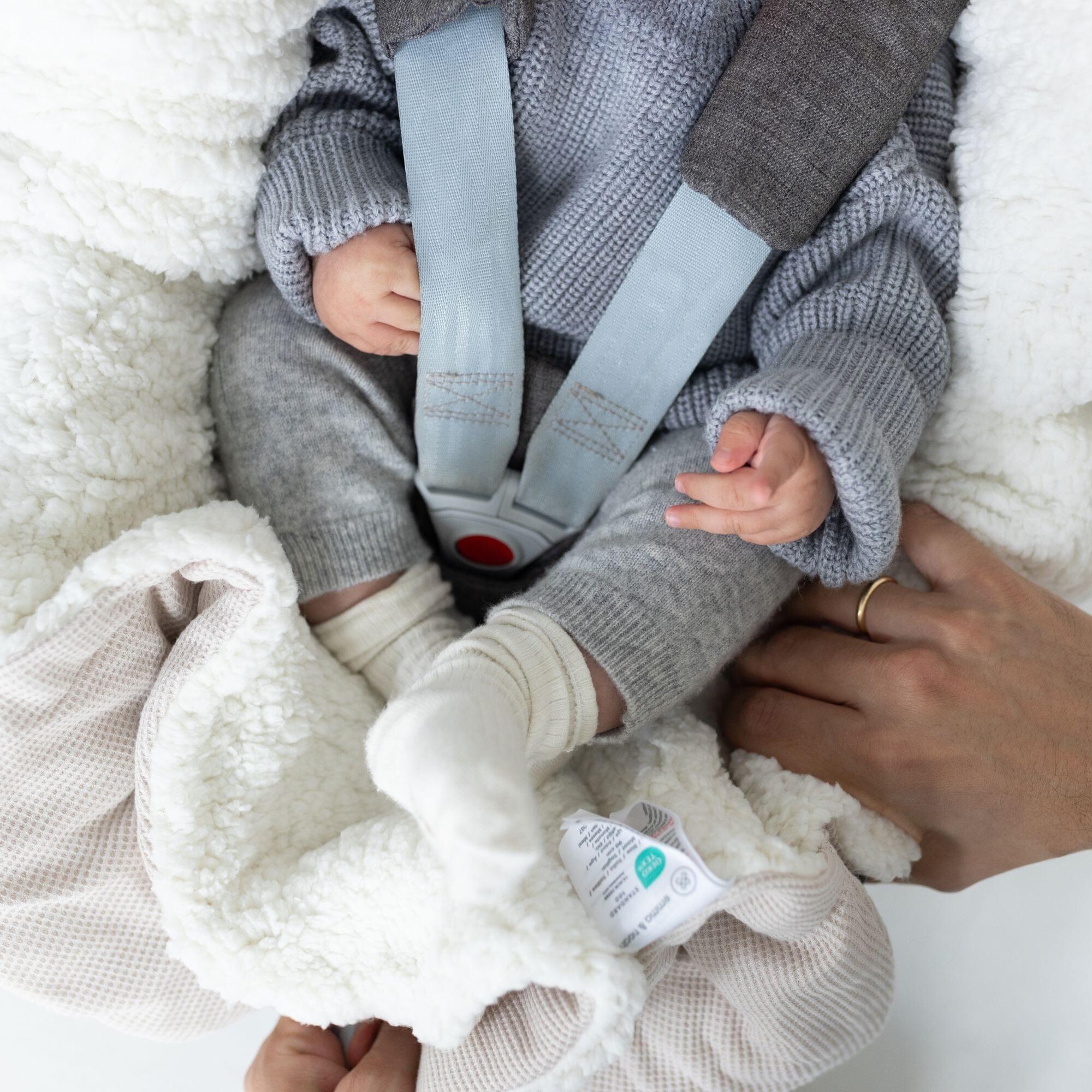 Omslagdoek met voetjes | Essential Beige