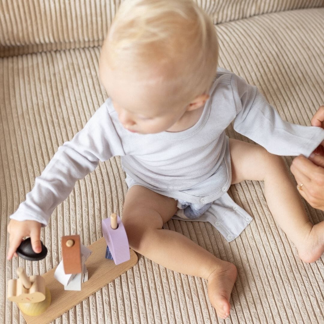 Wol/zijde romper met lange mouwen | Essential Grijs