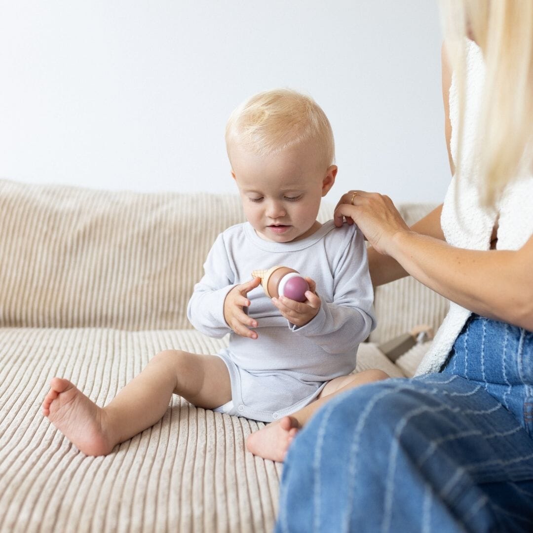 Wol/zijde romper met lange mouwen | Essential Grijs