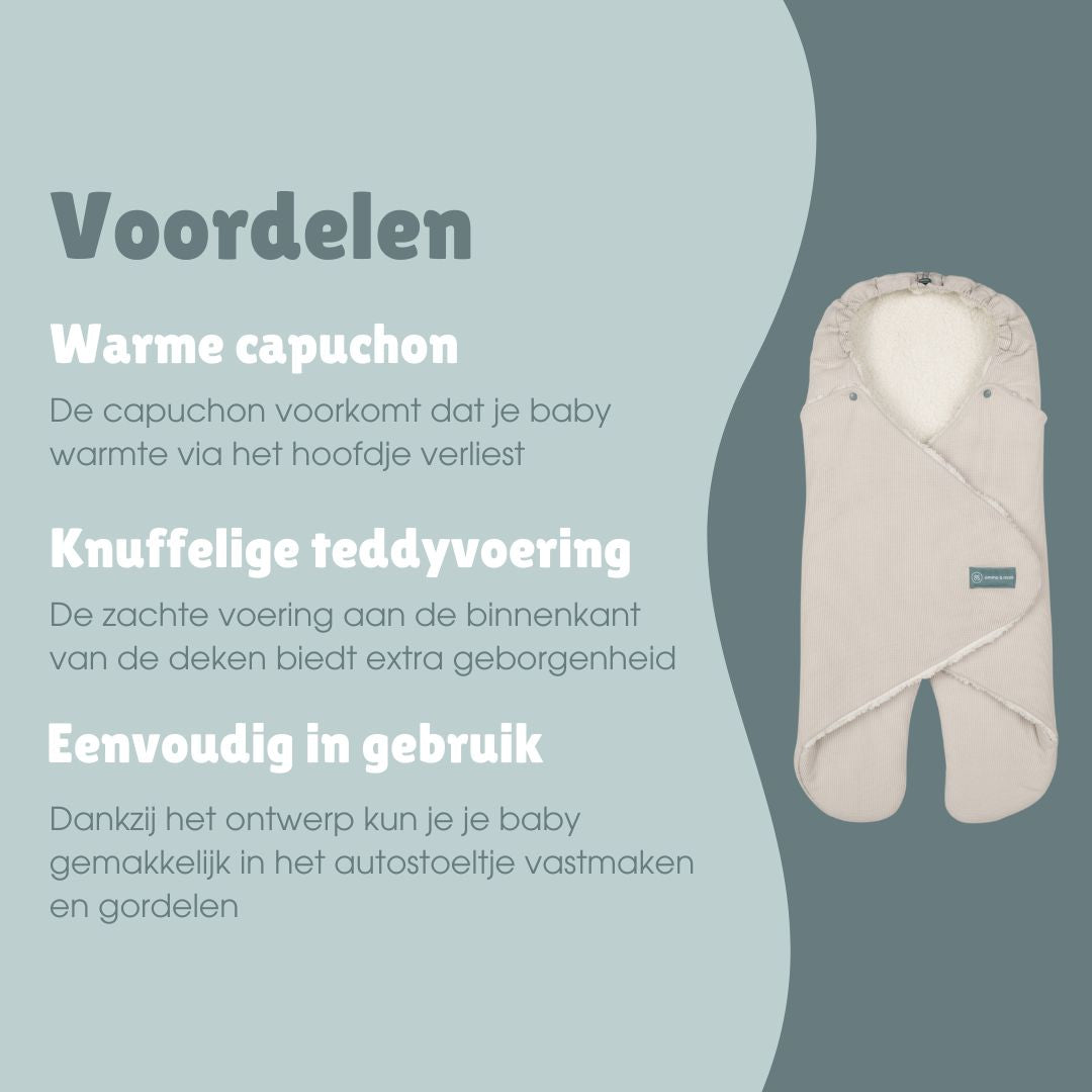 Omslagdoek met voetjes | Essential Beige