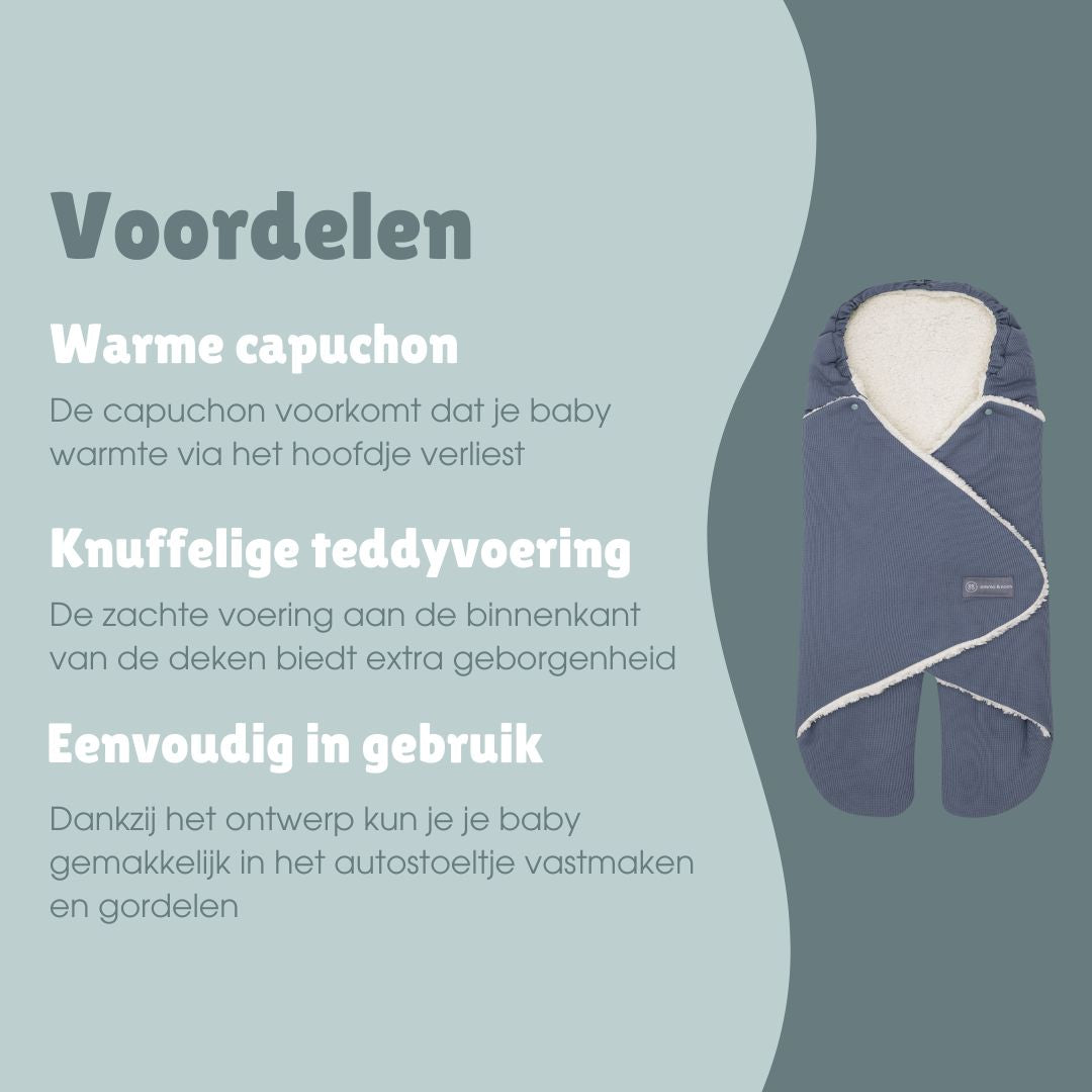 Omslagdoek met voetjes | Essential Blauw