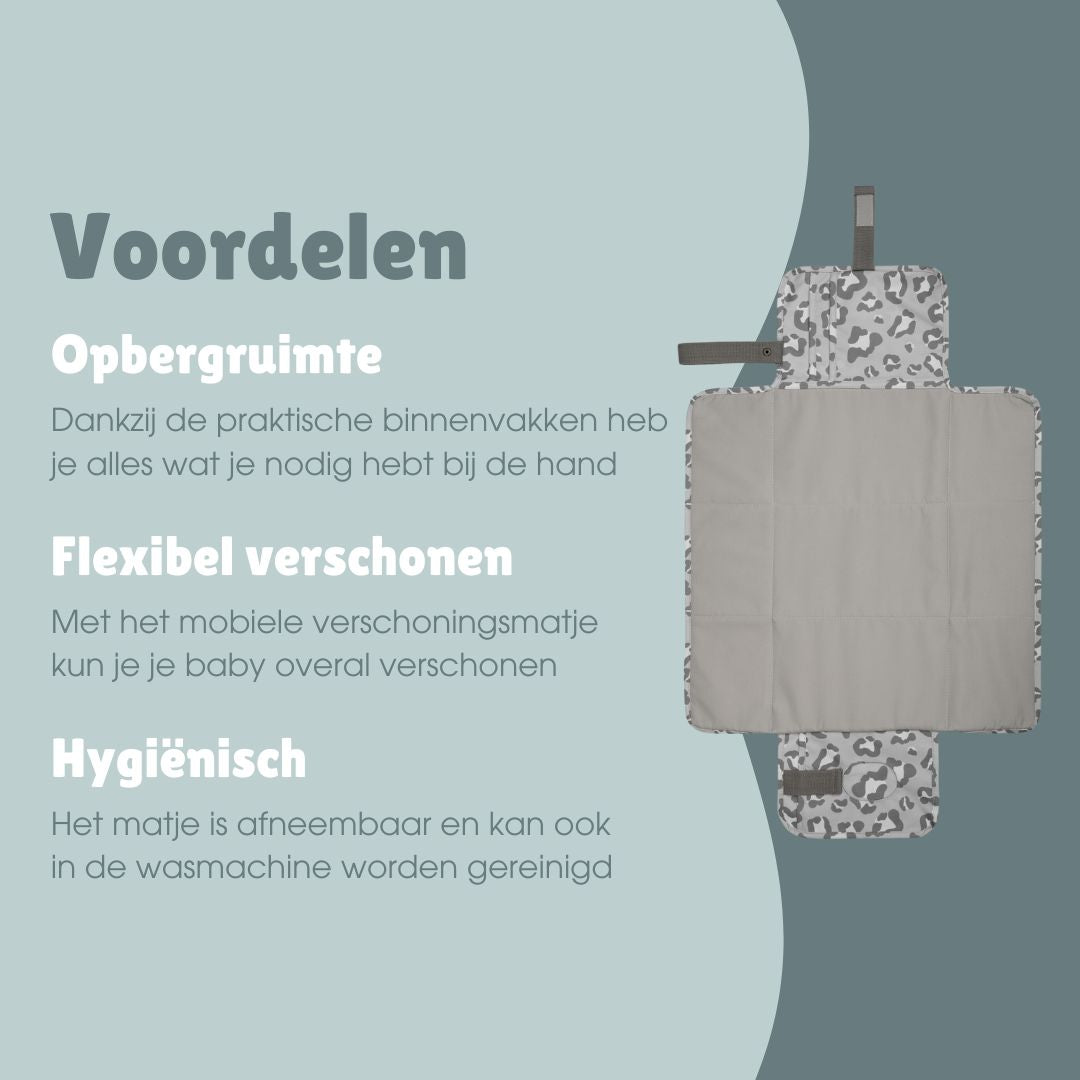 Verschoonmatje | Luipaard Grijs