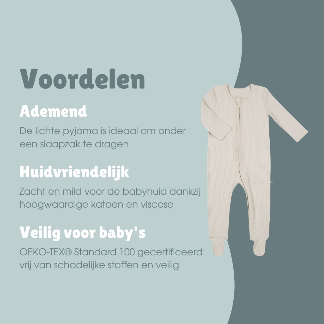 Pyjama met voetjes | Essential Beige
