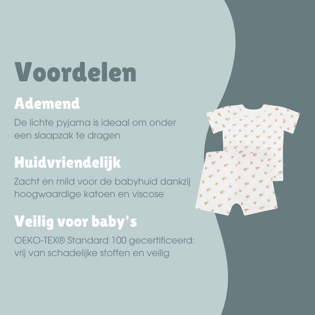 Pyjama kort 2-delig | Abrikoos