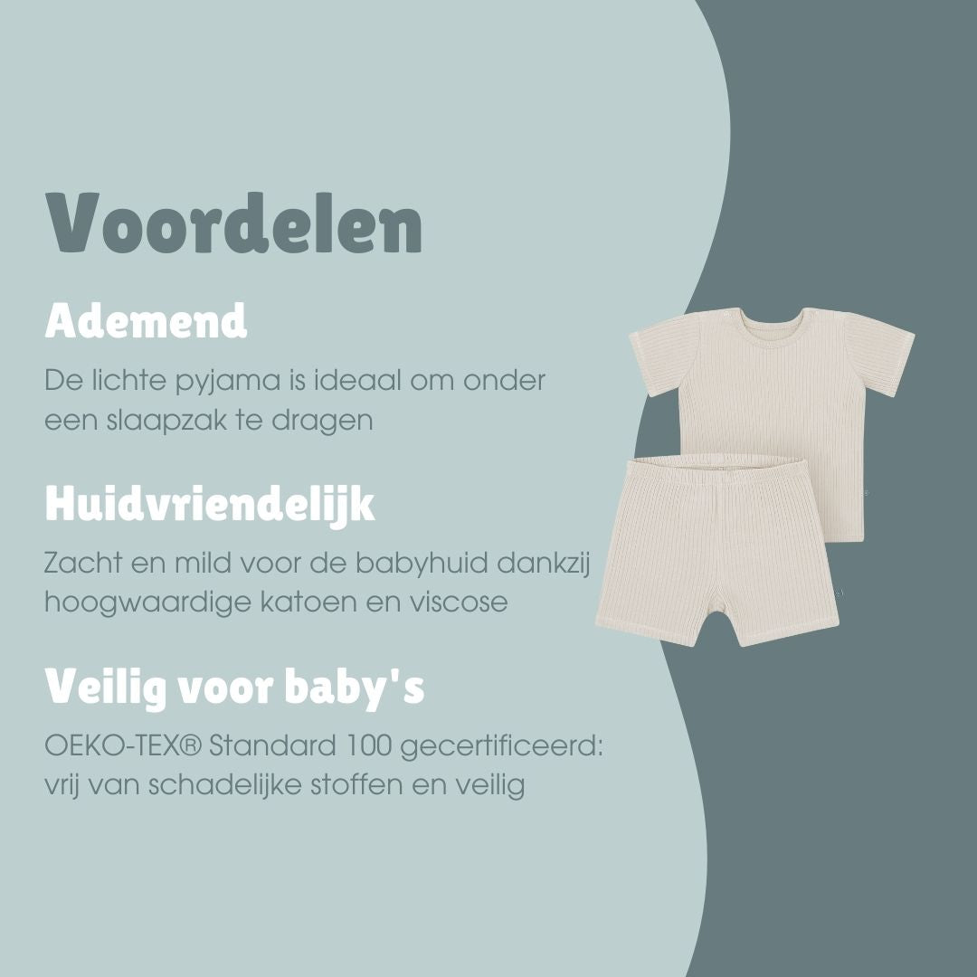 Pyjama kort 2-delig | Essential Beige