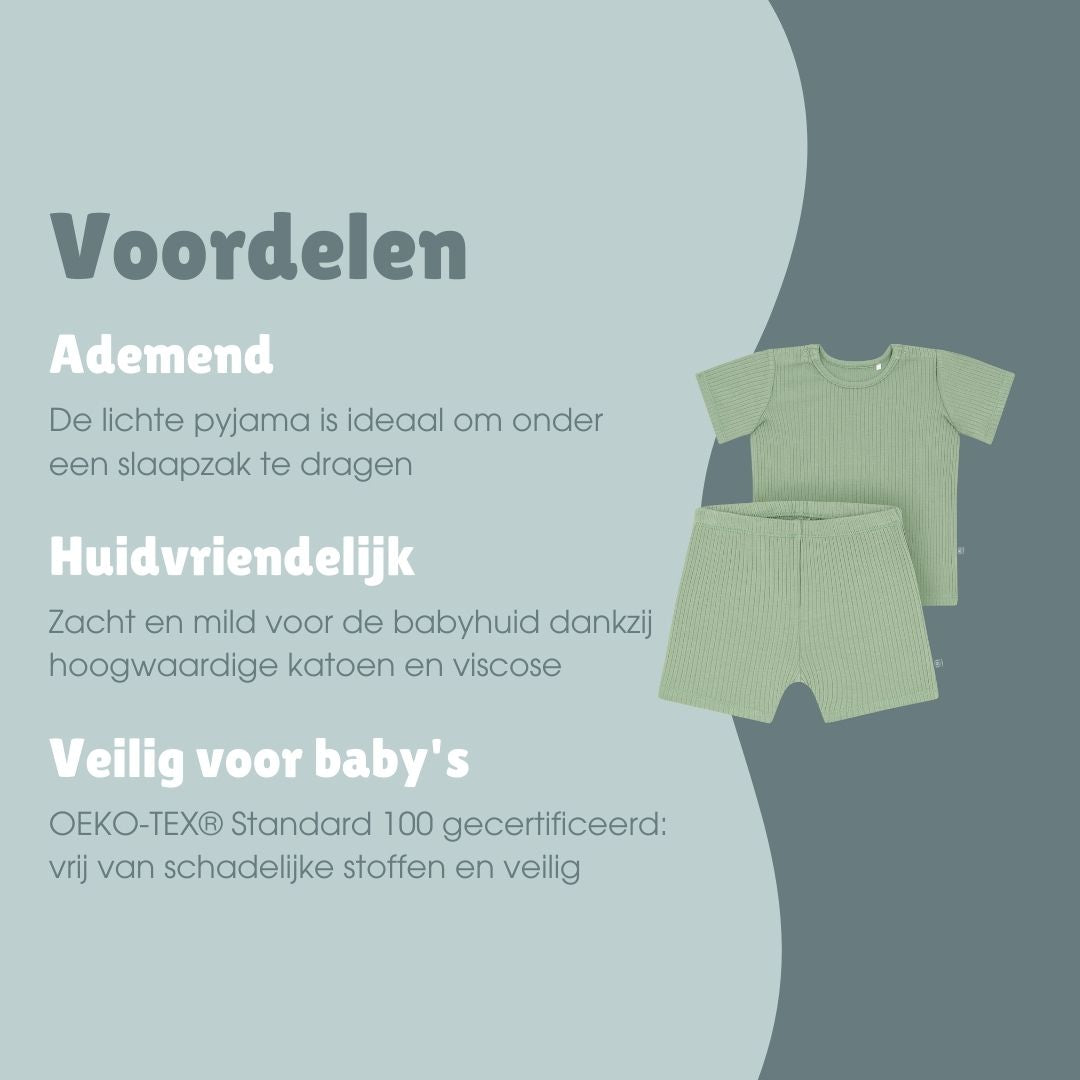 Pyjama kort 2-delig | Essential Groen