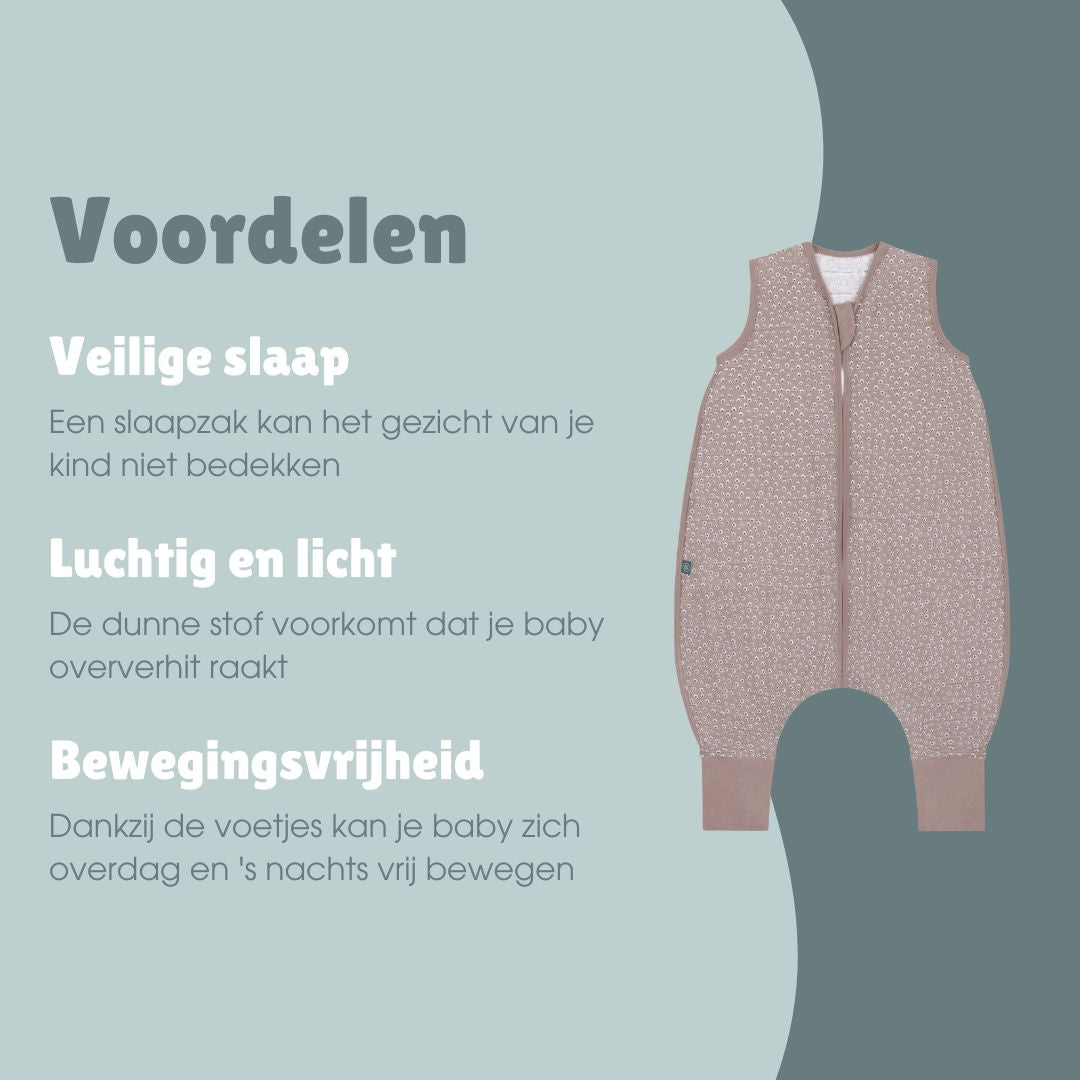 Mousseline slaapzak met voetjes 0.5 TOG | Bloemen Berry