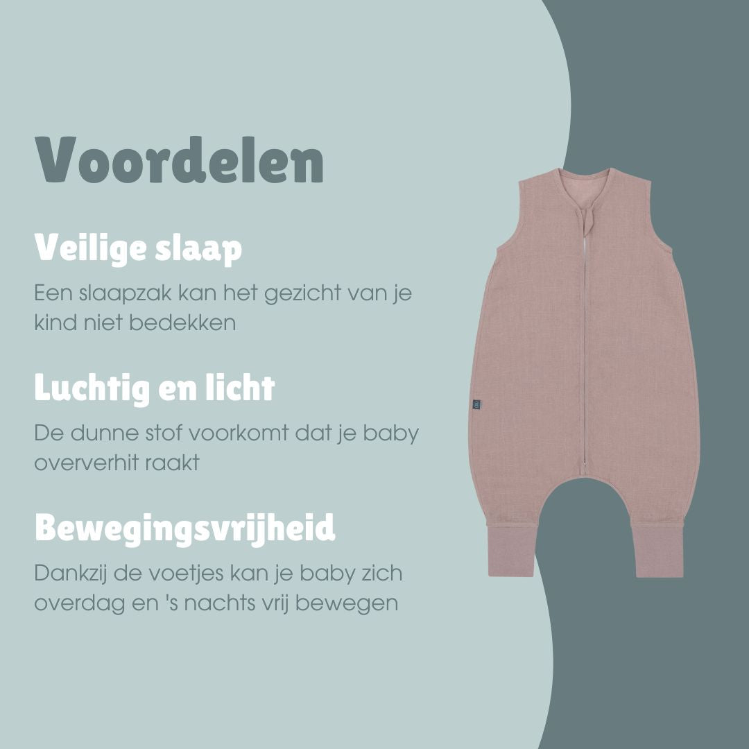 Linnen slaapzak met voetjes 0.5 TOG | Essential Berry