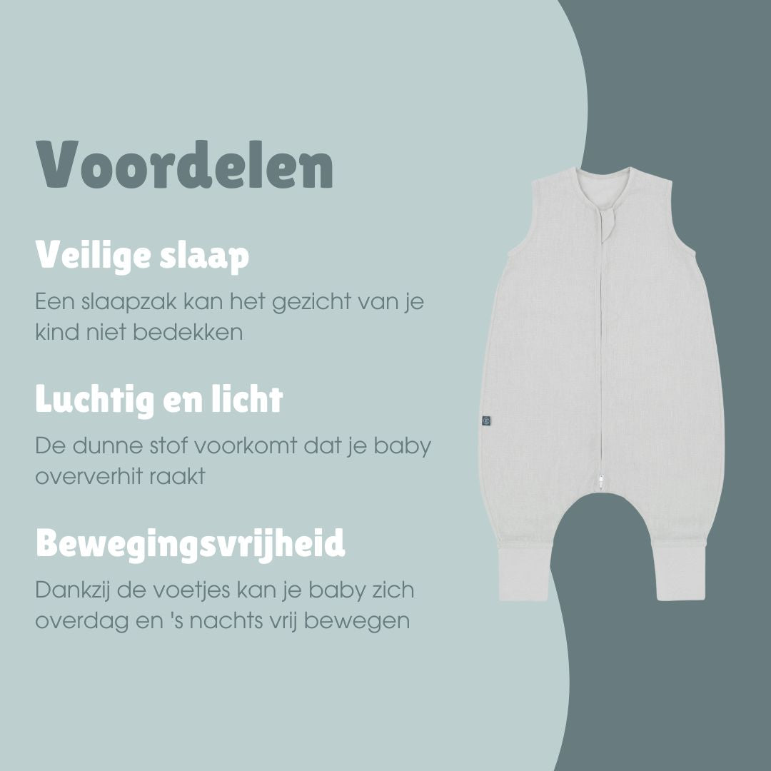 Linnen slaapzak met voetjes 0.5 TOG | Essential Grijs