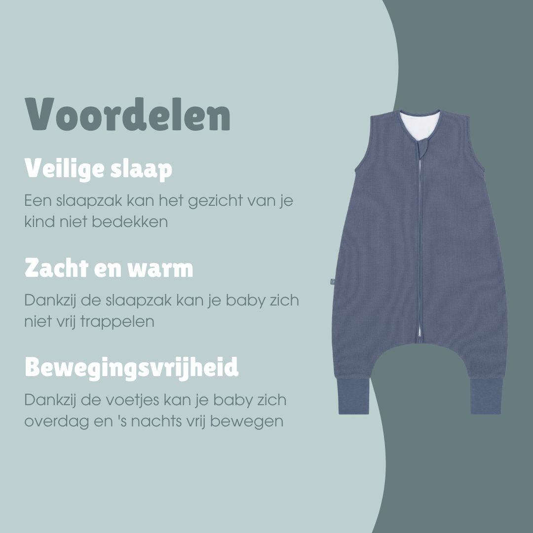 Slaapzak met voetjes 1.0 TOG | Essential Blauw