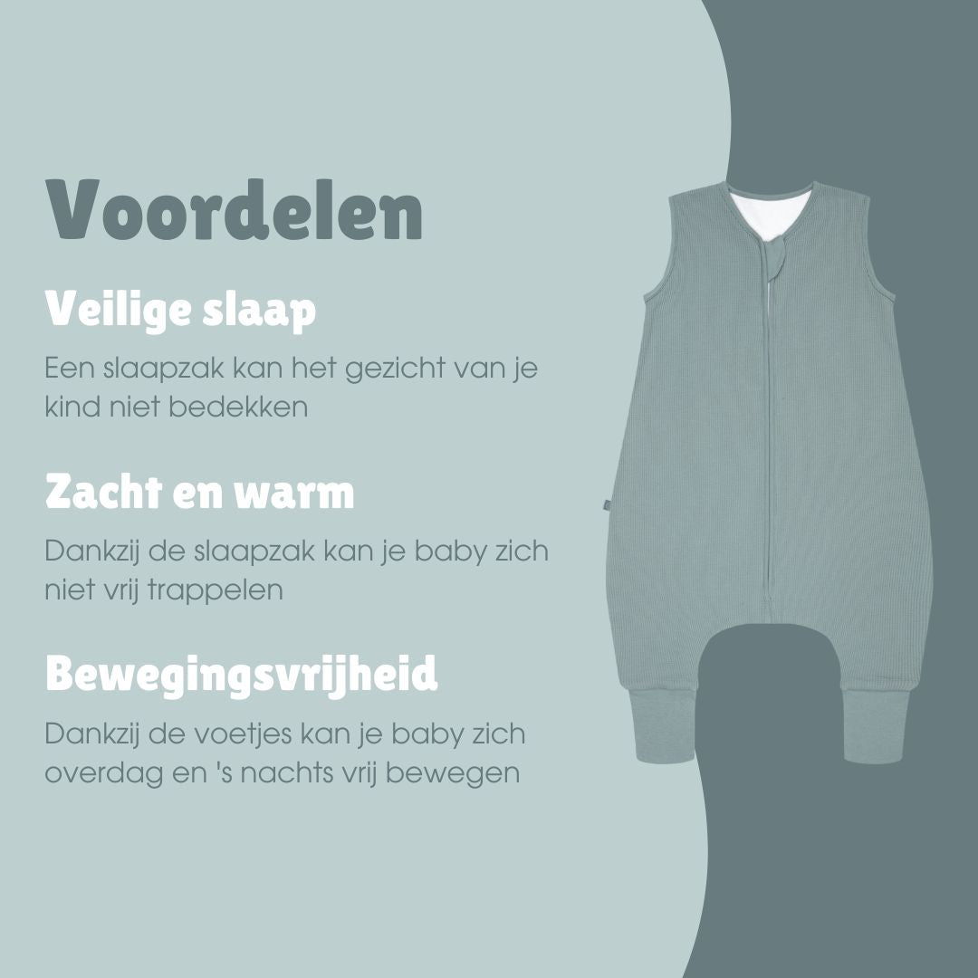 Slaapzak met voetjes 1.0 TOG | Essential Mint