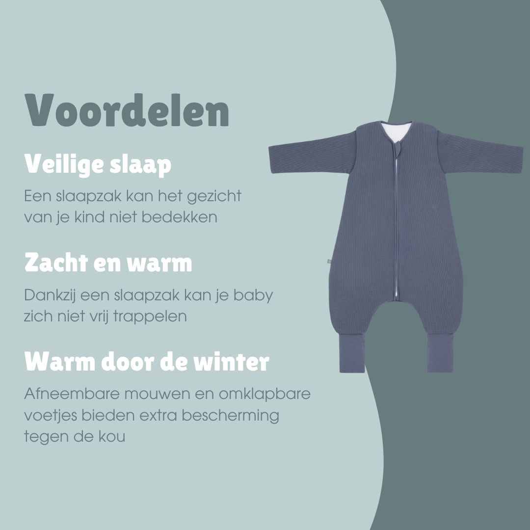 Slaapzak met voetjes en mouwen 3.5 TOG | Essential Blauw