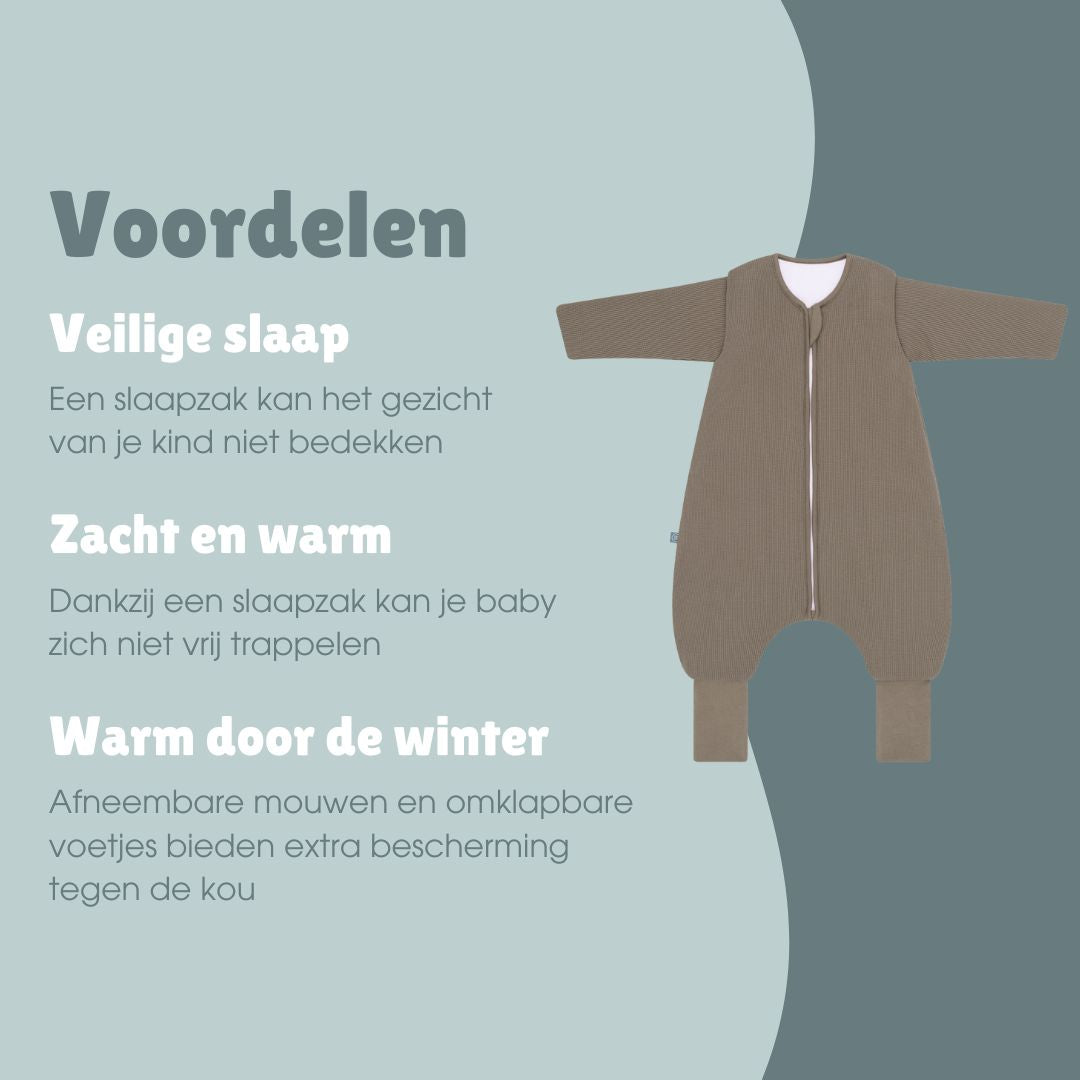 Slaapzak met voetjes en mouwen 3.5 TOG | Essential Taupe