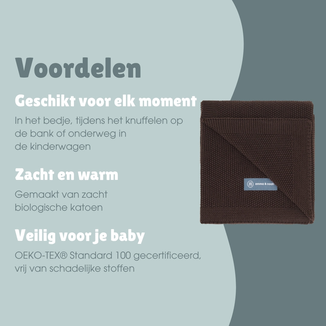 Gebreid deken | Essential Chocolade