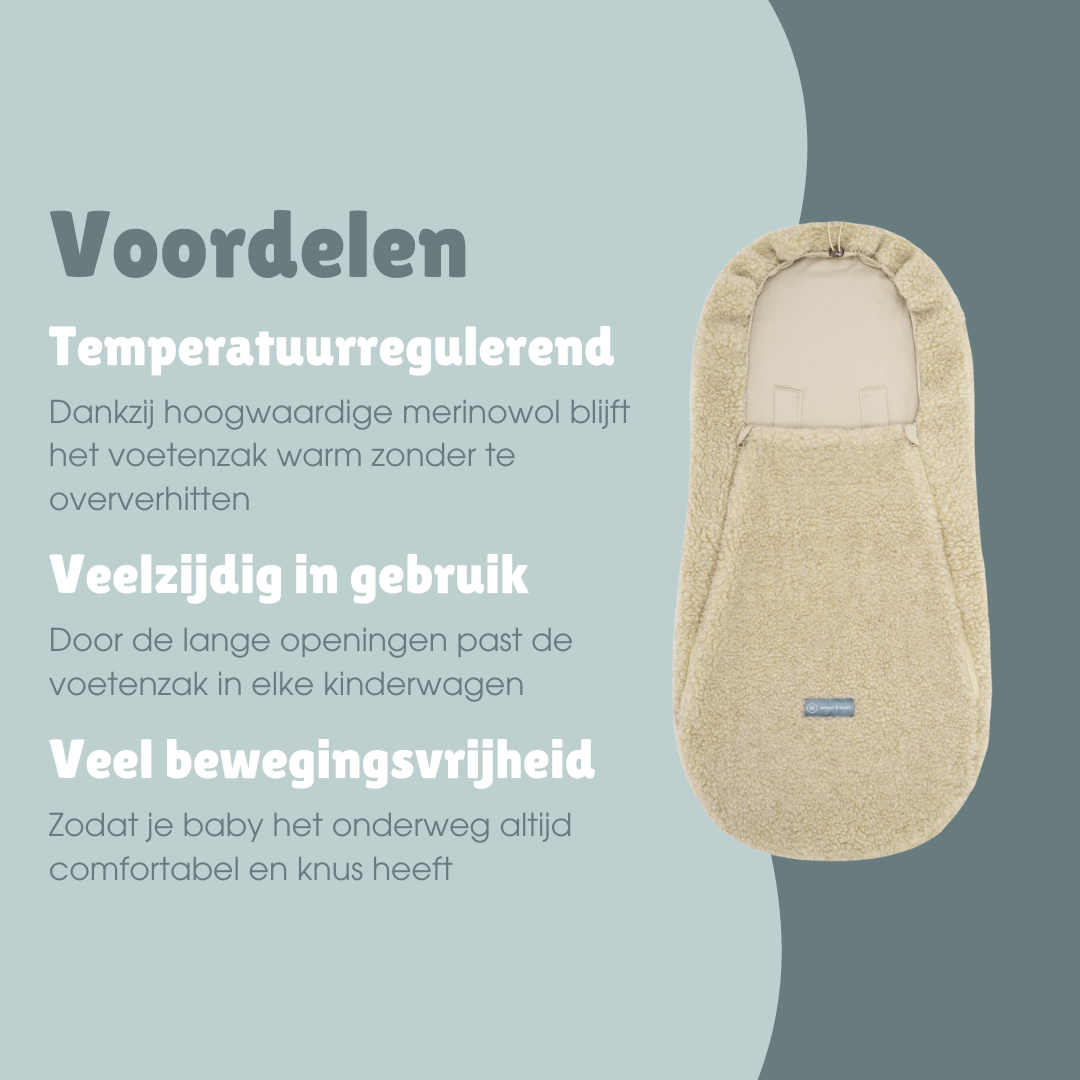 Merinowollen teddy voetenzak | Essential Beige