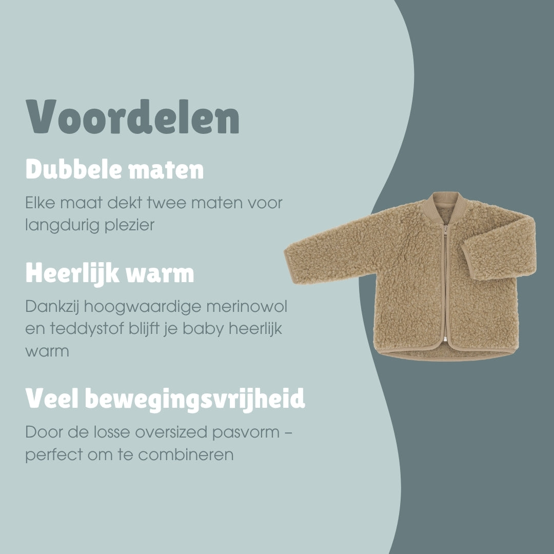 Merino teddy jas | Essential Taupe