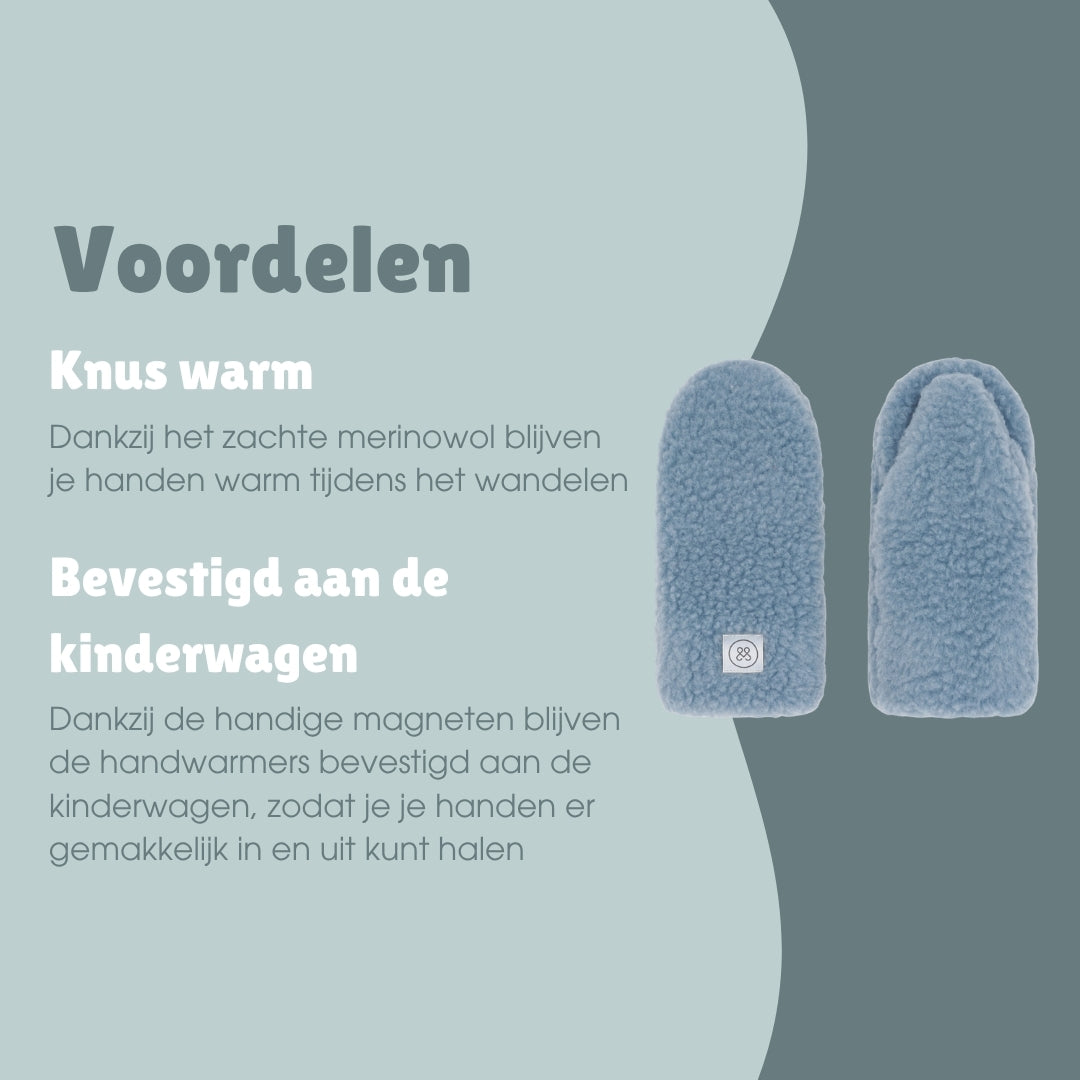 Merino kinderwagen handschoenen | Essential Ice Blue