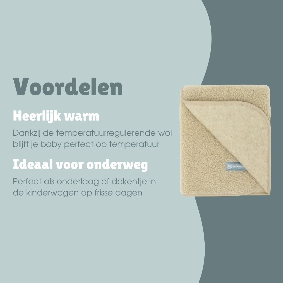 Merinowollen teddydekentje | Essential Beige