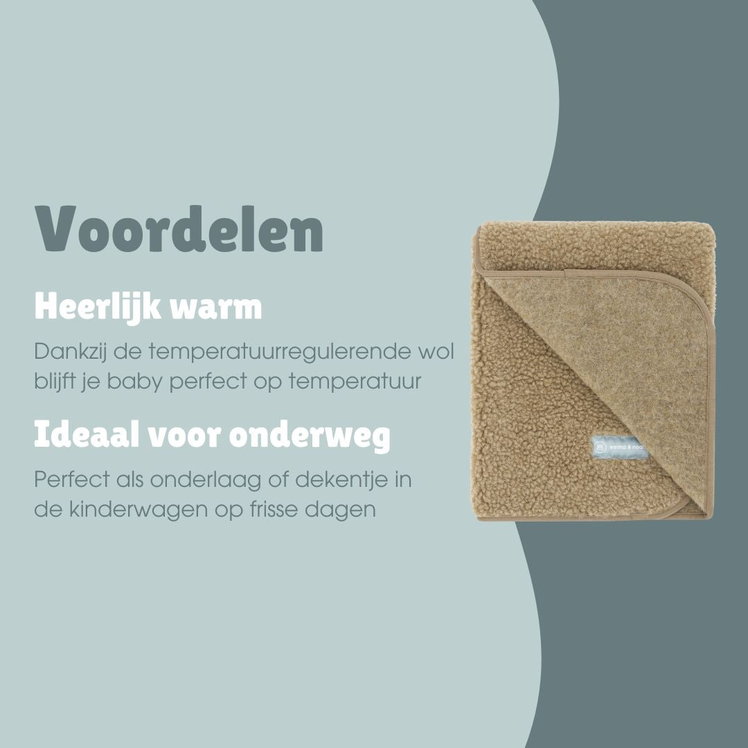 Merinowollen teddydekentje | Essential Taupe