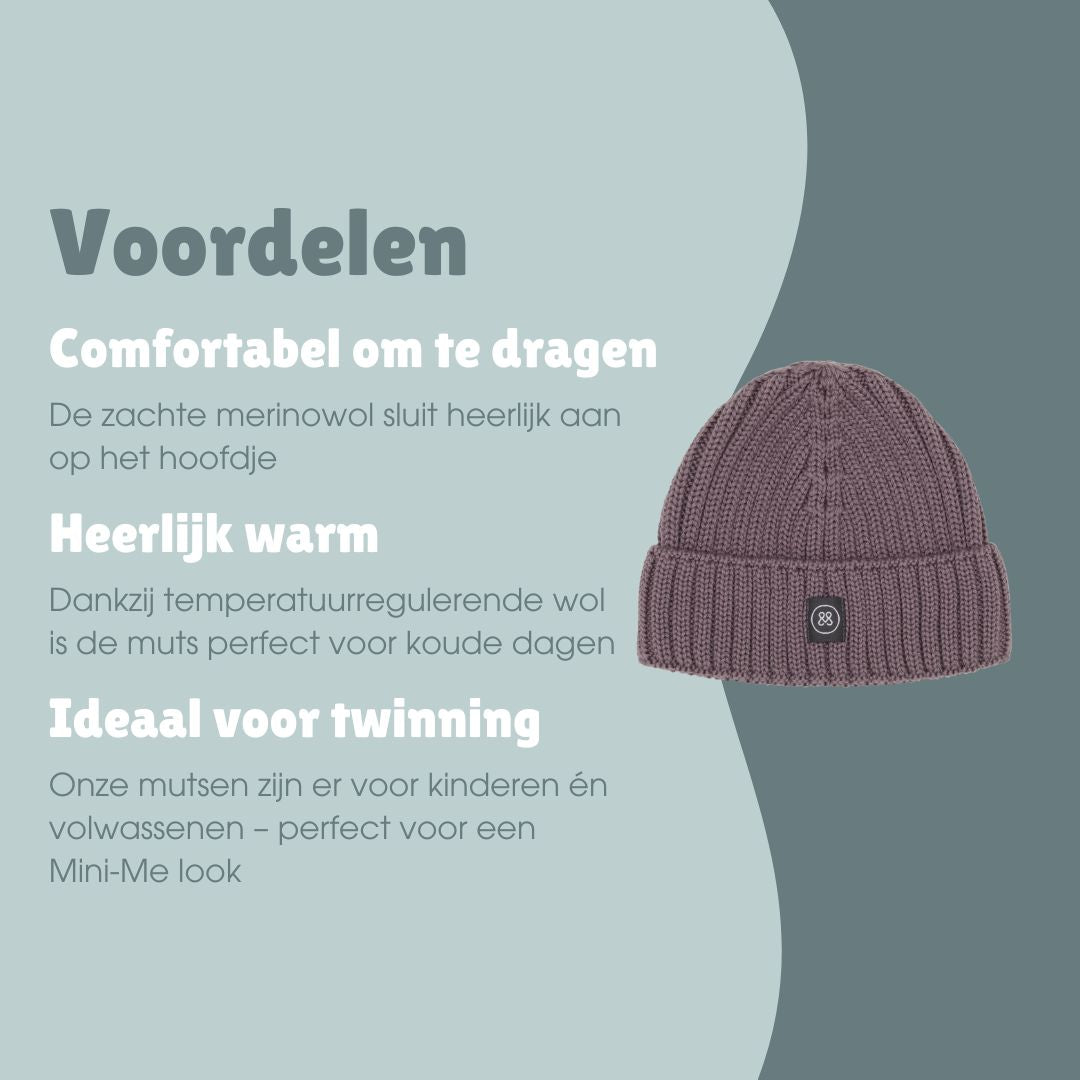 Merinowollen muts kind | Essential Berry