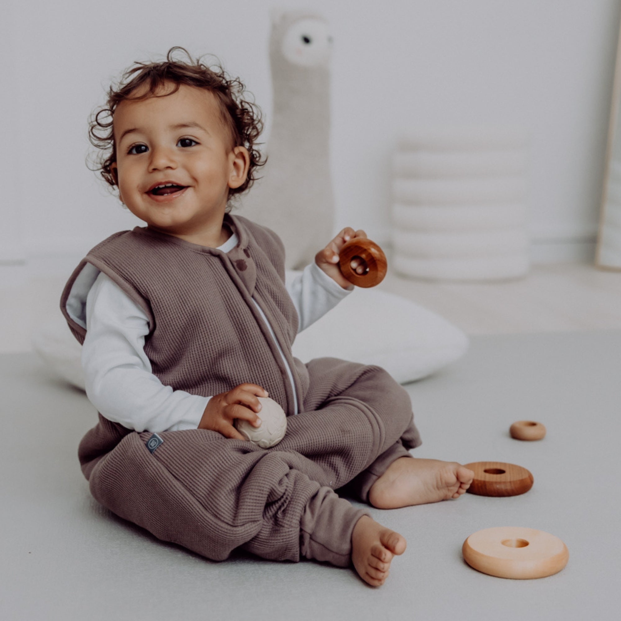 Slaapzak met omslagvoet 2.5 TOG | Essential Taupe