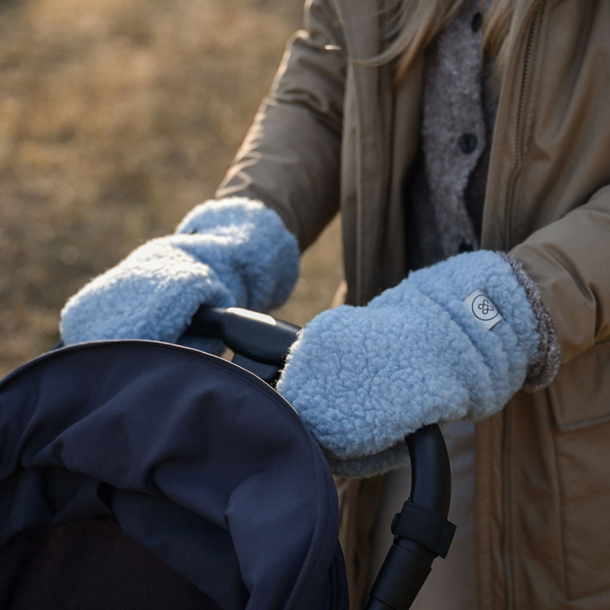 Merino kinderwagen handschoenen | Essential Ice Blue